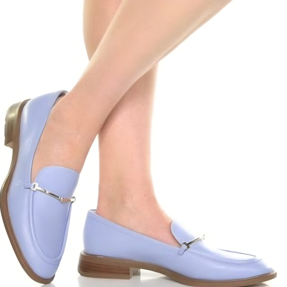Franco Sarto Lavender Blue Leather Loafers